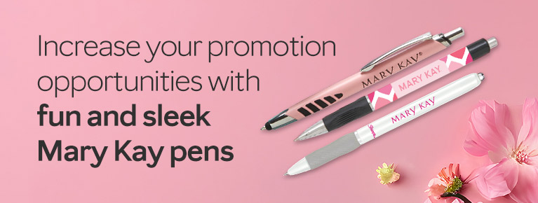 Incrementa tus oportunidades de promoción con los bolígrafos divertidos y elegantes de Mary Kay