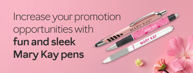 Incrementa tus oportunidades de promoción con los bolígrafos divertidos y elegantes de Mary Kay