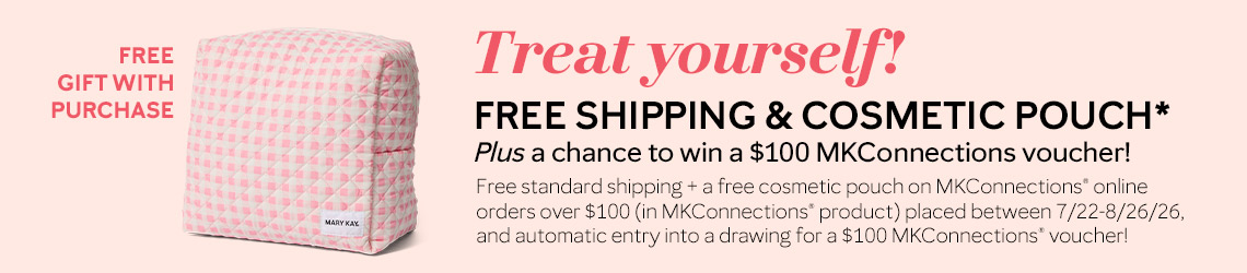 Treat yourself! Free Shipping & Cosmetic Pouch