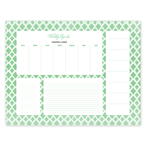 Bloc de notas con calendario Perfect Pattern, verde