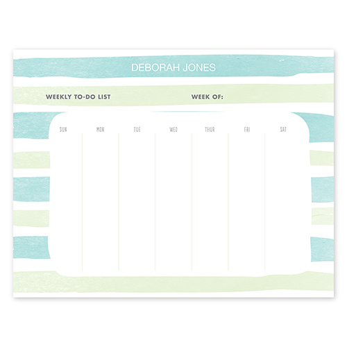 Bloc de notas con calendario Painted Stripes, verde lima