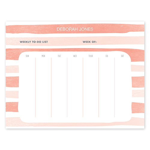 Painted Stripes Orange Calendar Notepad