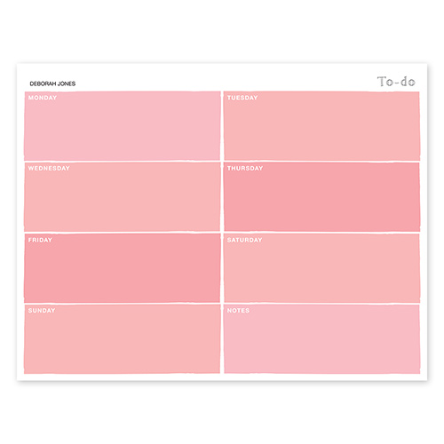 Color Swatch Pink Calendar Notepad