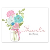 Country Chic Bouquet Aqua Folded Notes
