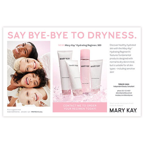 Mary Kay Hydrating Regimen Sample Cards, Personalized