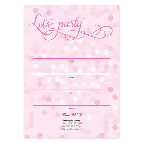 Invitaciones en blanco Confetti Chic, rosado