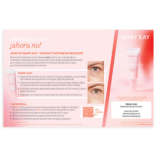 Mary Kay Instant Puffiness Reducer - Spanish, Personalized