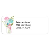 Country Chic Bouquet Aqua Address Labels