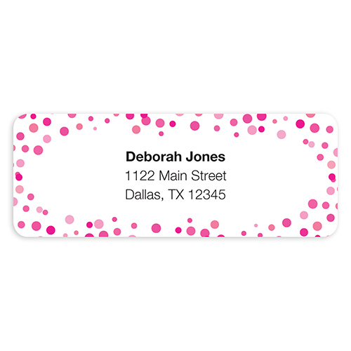 Confetti Dots Pink Address Labels