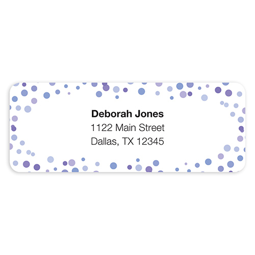 Confetti Dots Purple Address Labels