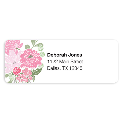 Country Petals Pink Address Labels