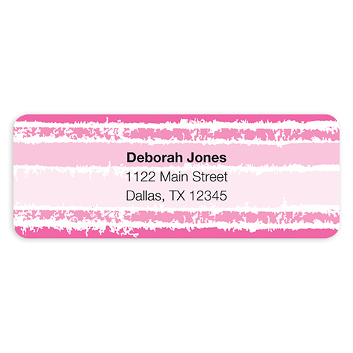 Painted Stripes Pink Address Labels