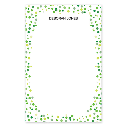 Confetti Dots Green Large Notepad