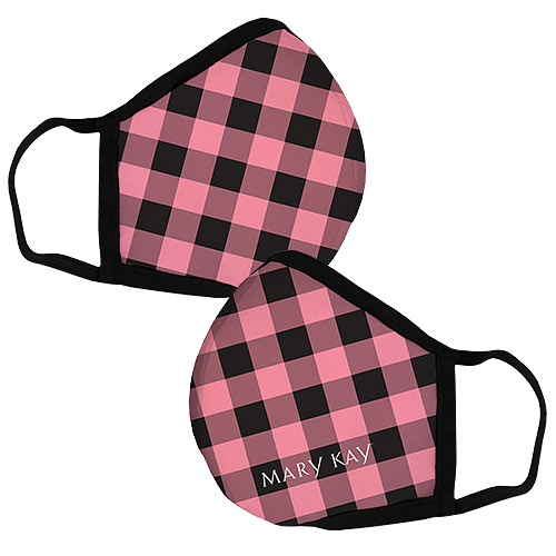 Pink Plaid Face Mask
