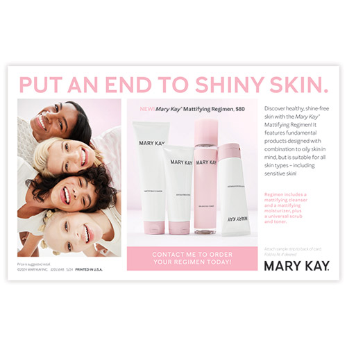 Mary Kay Mattifying Regimen Sample Cards, Non Personalized