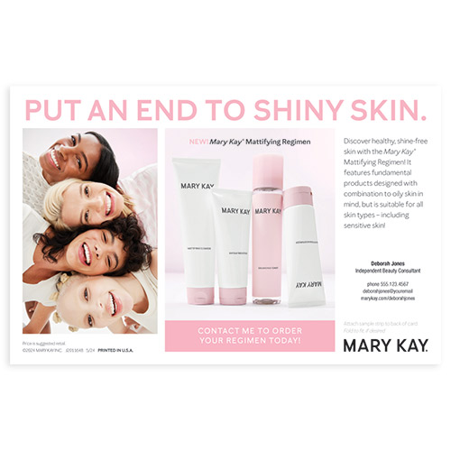 Mary Kay Mattifying Regimen Sample Cards, Personalized