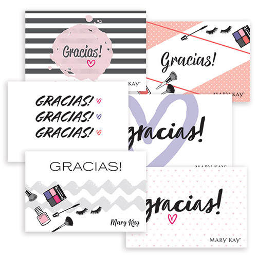 Tarjetas postales con notas de agradecimiento, español
