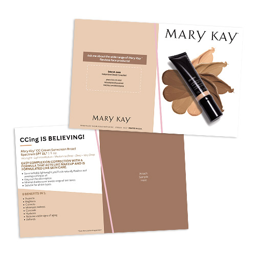 Tarjetas para muestras de CC Cream Mary Kay®, personalizadas