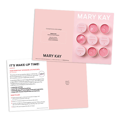 Tarjetas para muestras de parches de hidrogel para ojos Mary Kay, personalizadas