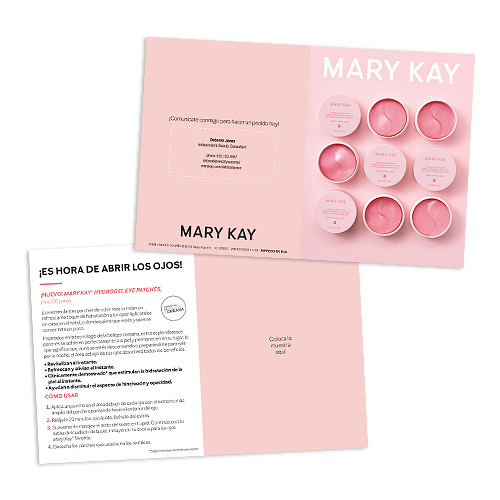 Tarjetas para muestras de parches de hidrogel para ojos Mary Kay - Español, personalizadas