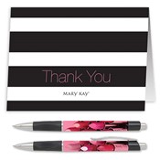 Stripes Thank You Note and Pen Combo